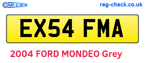 EX54FMA are the vehicle registration plates.