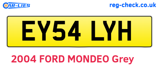 EY54LYH are the vehicle registration plates.