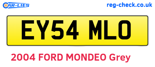 EY54MLO are the vehicle registration plates.