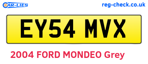 EY54MVX are the vehicle registration plates.