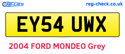 EY54UWX are the vehicle registration plates.