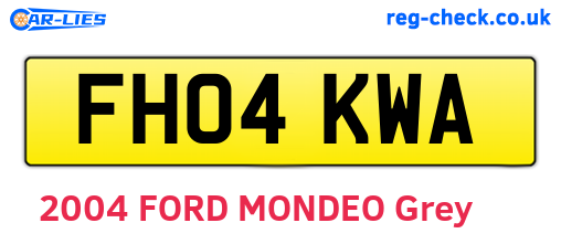FH04KWA are the vehicle registration plates.