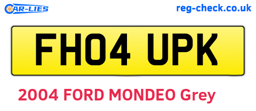 FH04UPK are the vehicle registration plates.