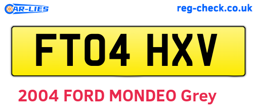 FT04HXV are the vehicle registration plates.