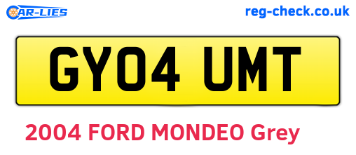 GY04UMT are the vehicle registration plates.