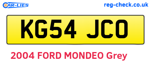 KG54JCO are the vehicle registration plates.