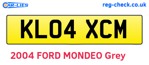 KL04XCM are the vehicle registration plates.