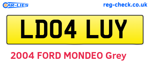 LD04LUY are the vehicle registration plates.