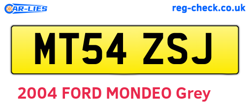 MT54ZSJ are the vehicle registration plates.