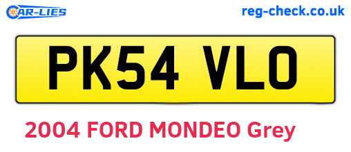 PK54VLO are the vehicle registration plates.