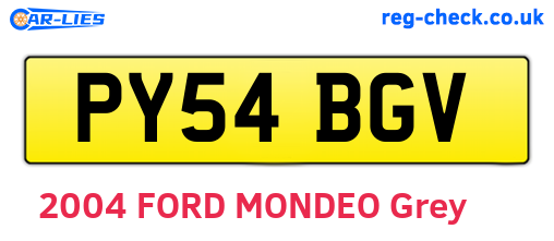 PY54BGV are the vehicle registration plates.