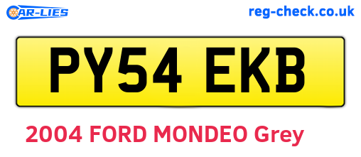 PY54EKB are the vehicle registration plates.
