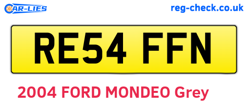 RE54FFN are the vehicle registration plates.