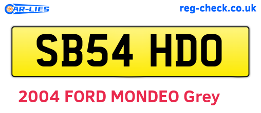 SB54HDO are the vehicle registration plates.