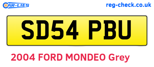 SD54PBU are the vehicle registration plates.