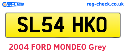 SL54HKO are the vehicle registration plates.