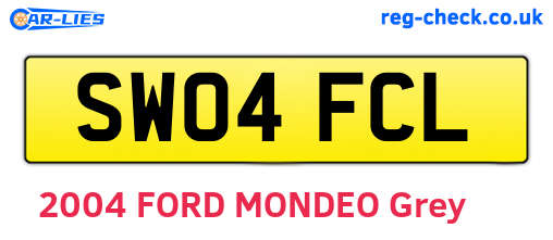 SW04FCL are the vehicle registration plates.