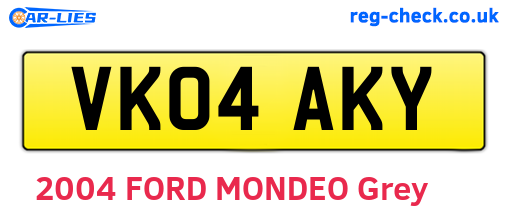 VK04AKY are the vehicle registration plates.