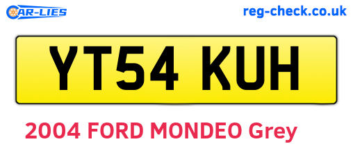 YT54KUH are the vehicle registration plates.