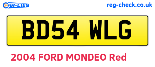 BD54WLG are the vehicle registration plates.