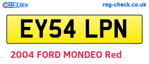 EY54LPN are the vehicle registration plates.