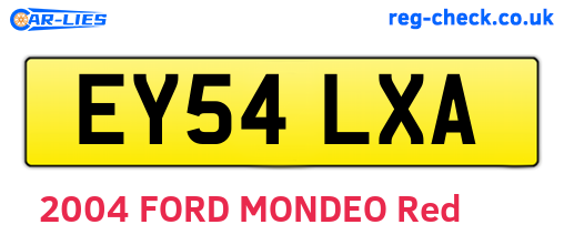 EY54LXA are the vehicle registration plates.