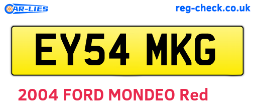 EY54MKG are the vehicle registration plates.