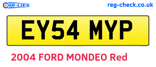 EY54MYP are the vehicle registration plates.