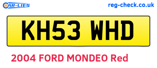 KH53WHD are the vehicle registration plates.