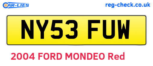 NY53FUW are the vehicle registration plates.