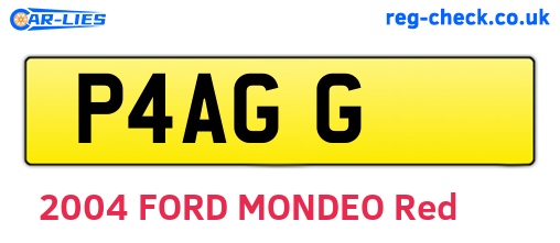 P4AGG are the vehicle registration plates.