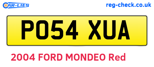 PO54XUA are the vehicle registration plates.