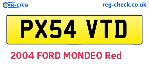 PX54VTD are the vehicle registration plates.