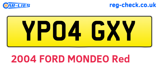 YP04GXY are the vehicle registration plates.
