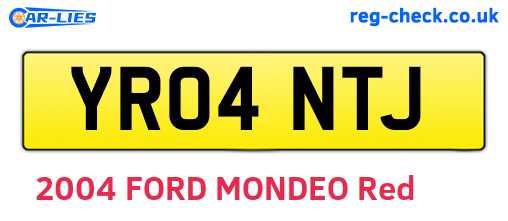 YR04NTJ are the vehicle registration plates.