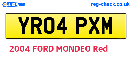 YR04PXM are the vehicle registration plates.