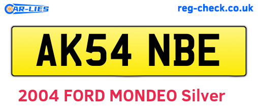 AK54NBE are the vehicle registration plates.