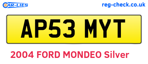 AP53MYT are the vehicle registration plates.