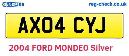 AX04CYJ are the vehicle registration plates.