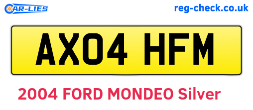 AX04HFM are the vehicle registration plates.