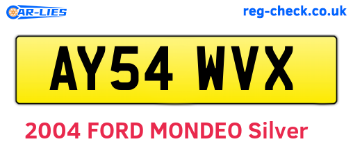 AY54WVX are the vehicle registration plates.