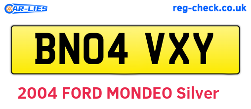 BN04VXY are the vehicle registration plates.