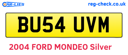 BU54UVM are the vehicle registration plates.