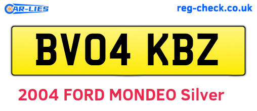 BV04KBZ are the vehicle registration plates.