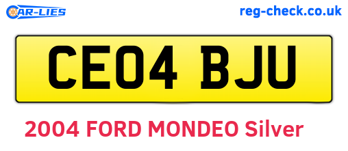 CE04BJU are the vehicle registration plates.