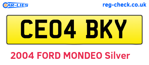 CE04BKY are the vehicle registration plates.