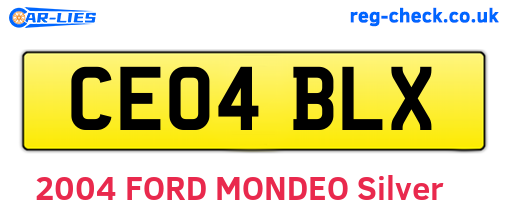 CE04BLX are the vehicle registration plates.