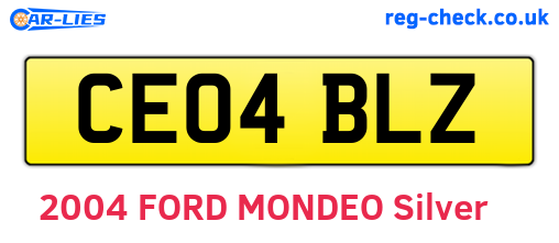 CE04BLZ are the vehicle registration plates.