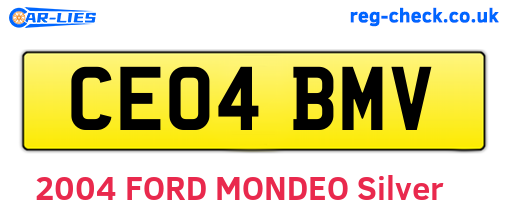 CE04BMV are the vehicle registration plates.