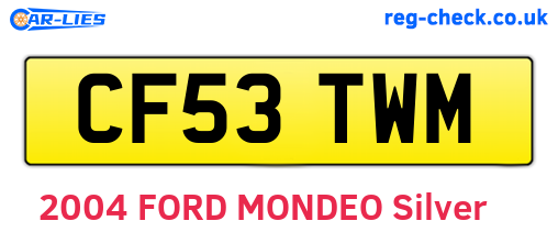CF53TWM are the vehicle registration plates.